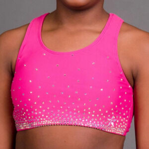 Rebel Athletic Pink Bedazzled Sports Bra